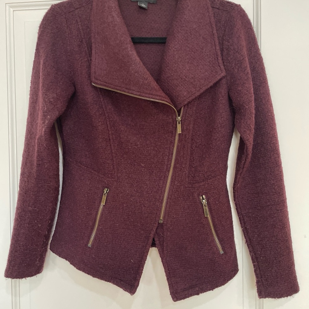 Halogen Burgundy Teddy Jacket